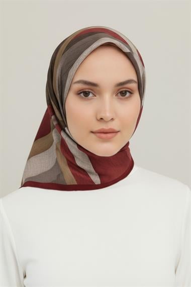 KARACA SOYUT DESEN RAYON EŞARP -BORDO 