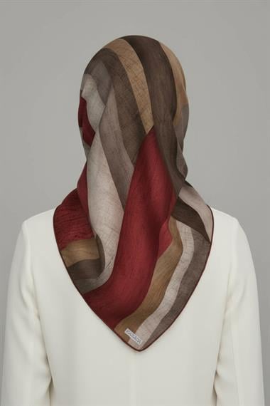 KARACA SOYUT DESEN RAYON EŞARP -BORDO 