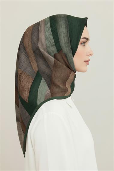 KARACA SOYUT DESEN RAYON EŞARP -  HAKİ 