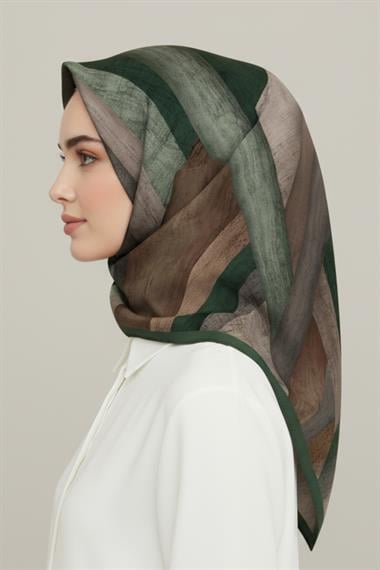 KARACA SOYUT DESEN RAYON EŞARP -  HAKİ 