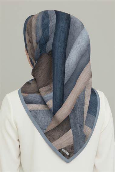 KARACA SOYUT DESEN RAYON EŞARP - İNDİGO