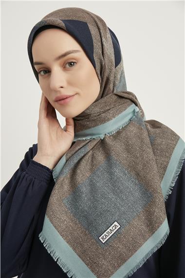 Karaca Yün Eşarp -  BEBE MAVİ
