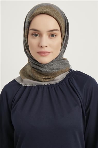 Karaca Yün Eşarp -  GRİ/KAHVE