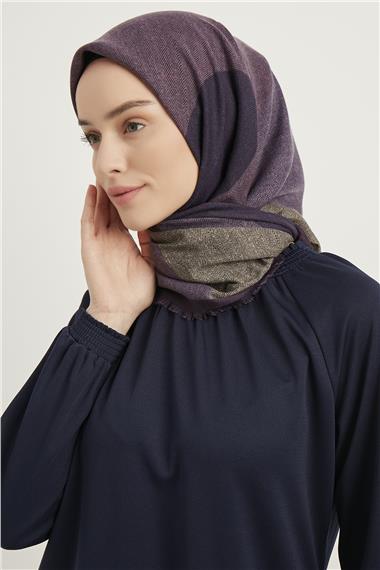 Karaca Yün Eşarp -  KOYU LİLA