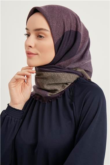 Karaca Yün Eşarp -  KOYU LİLA