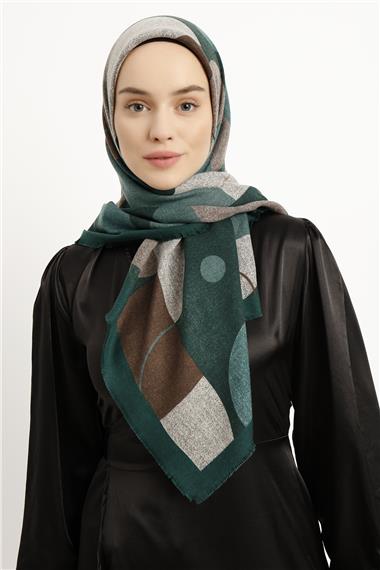 Karaca Yün Eşarp -  KOYU YEŞİL
