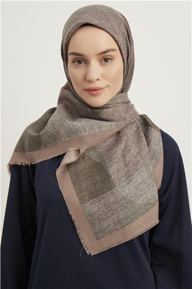 Karaca Yün Eşarp -  PUDRA/LİLA