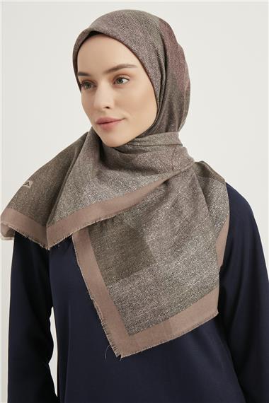 Karaca Yün Eşarp -  PUDRA/LİLA