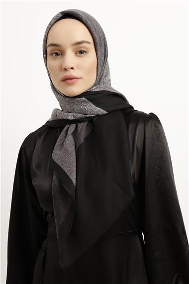Karaca Yün Eşarp -  SİYAH/BEYAZ