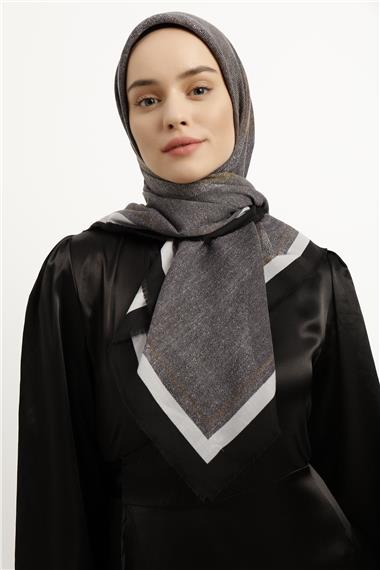 Karaca Yün Eşarp -  SİYAH/BEYAZ