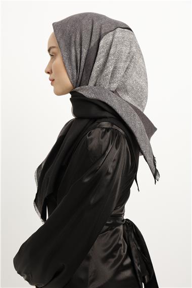 Karaca Yün Eşarp -  SİYAH/BEYAZ