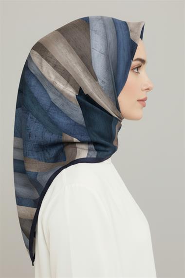 KARACASOYUT DESEN RAYON EŞARP - LACİVERT 
