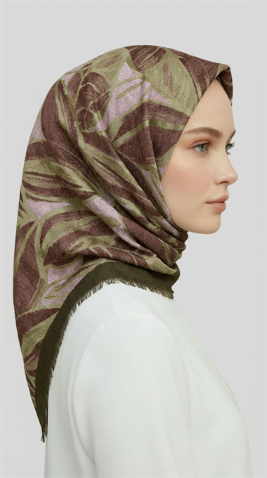 KIŞLIK YÜN EŞARP - HAKİ / KAHVE