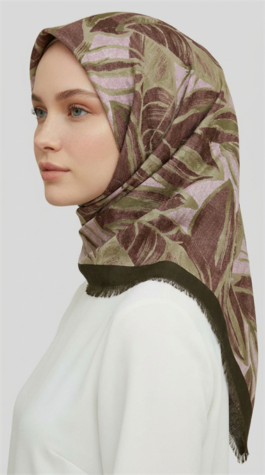 KIŞLIK YÜN EŞARP - HAKİ / KAHVE