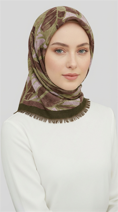 KIŞLIK YÜN EŞARP - HAKİ / KAHVE
