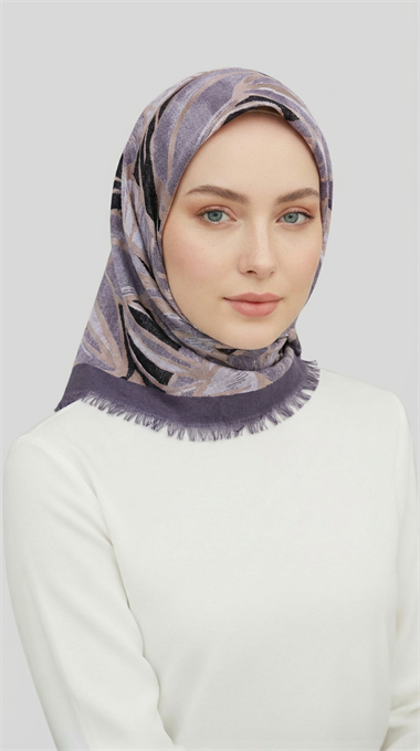 KIŞLIK YÜN EŞARP - KREM / GRİ 