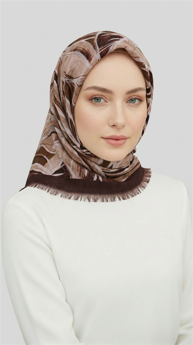 KIŞLIK YÜN EŞARP - KREM / KAHVE