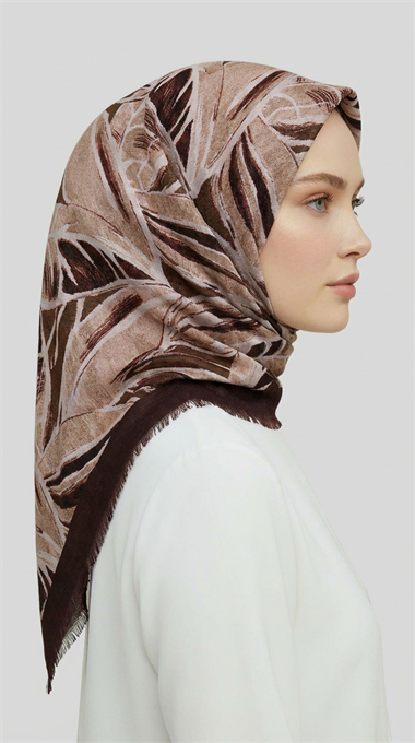 KIŞLIK YÜN EŞARP - KREM / KAHVE