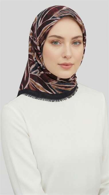 KIŞLIK YÜN EŞARP - SİYAH / BORDO