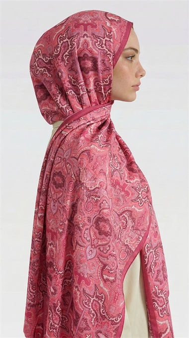 LARA MOTİF DESENLİ COTTON ŞAL - PEMBE / FUŞYA