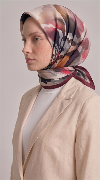 Karaca EşarpRAYON EŞARPLAVİN DESENLİ RAYON EŞARP -  KIRMIZI / GRİ