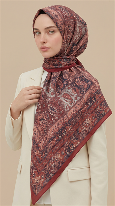 MAVERA 120* 120 CM COTTON EŞARP - KIRMIZI