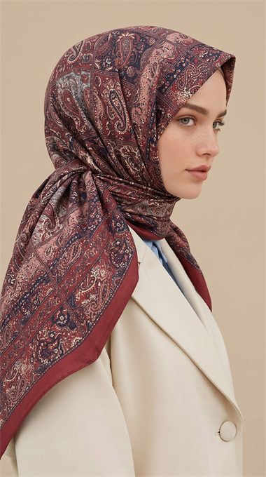 MAVERA 120* 120 CM COTTON EŞARP - KIRMIZI