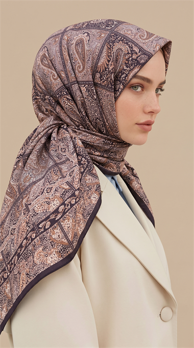 MAVERA 120* 120 CM COTTON EŞARP - KOYU MOR