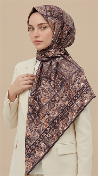 MAVERA 120* 120 CM COTTON EŞARP - KOYU MOR