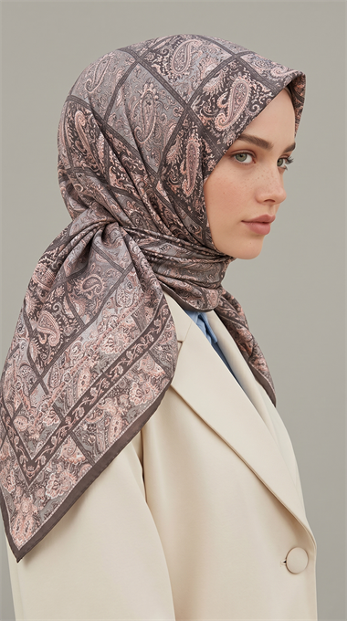 Karaca Eşarp ŞAL EŞARP MAVERA 120* 120 CM COTTON EŞARP - LACİVERT / PEMBE
