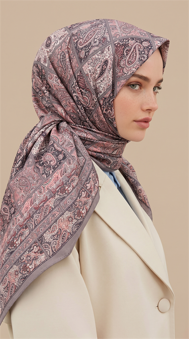 MAVERA 120* 120 CM COTTON EŞARP - LİLA 