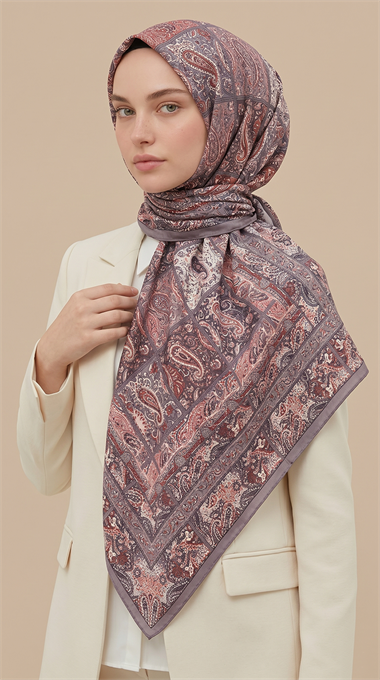 MAVERA 120* 120 CM COTTON EŞARP - LİLA 