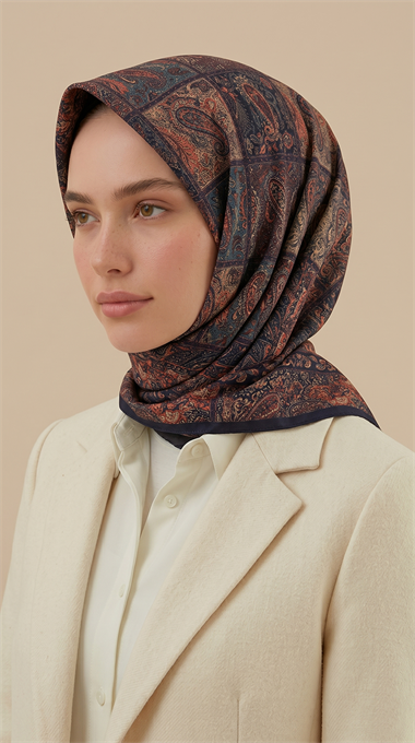 MAVERA 120* 120 CM COTTON EŞARP - MAVİ