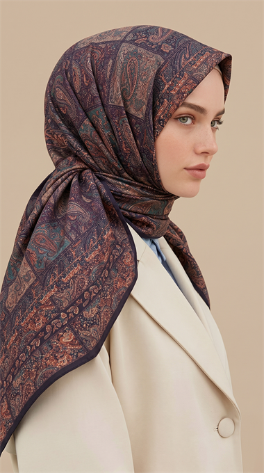 MAVERA 120* 120 CM COTTON EŞARP - MAVİ