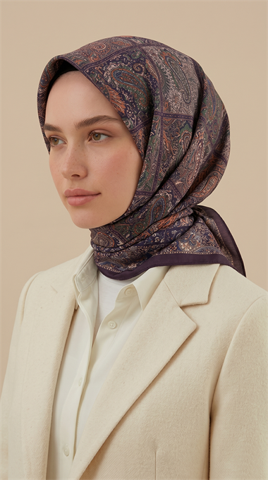 MAVERA 120* 120 CM COTTON EŞARP - MOR