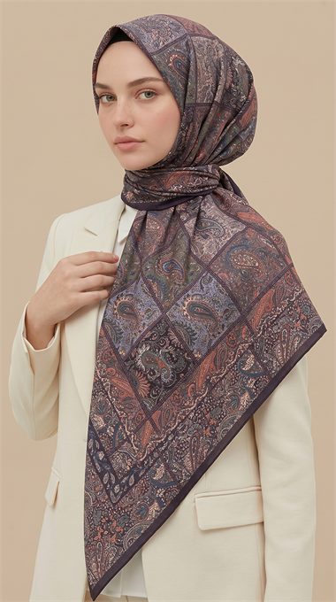MAVERA 120* 120 CM COTTON EŞARP - MOR