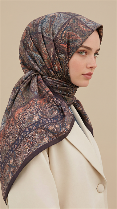 MAVERA 120* 120 CM COTTON EŞARP - MOR