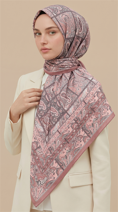 MAVERA 120* 120 CM COTTON EŞARP - PEMBE / AÇIK PEMBE 