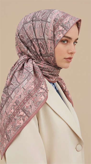 MAVERA 120* 120 CM COTTON EŞARP - PEMBE / AÇIK PEMBE 