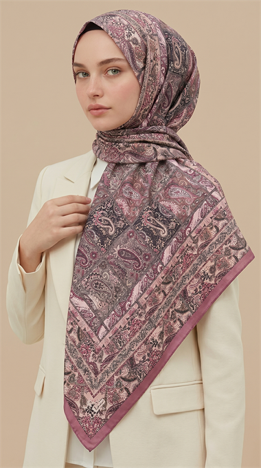 Karaca Eşarp ŞAL EŞARP MAVERA 120* 120 CM COTTON EŞARP - PEMBE 