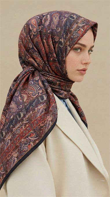 MAVERA 120* 120 CM COTTON EŞARP - SİYAH / KIRMIZI