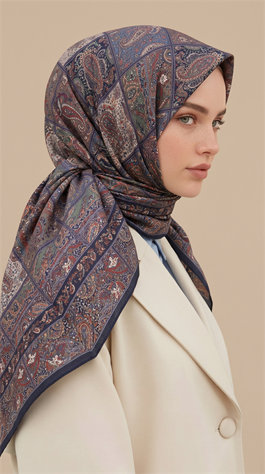 MAVERA 120* 120 CM COTTON EŞARP - SİYAH / KAHVERENGİ