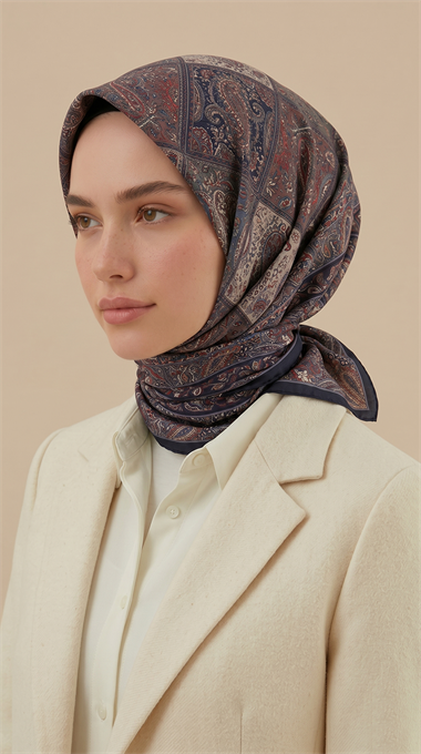 Karaca Eşarp ŞAL EŞARP MAVERA 120* 120 CM COTTON EŞARP - SİYAH / KAHVERENGİ