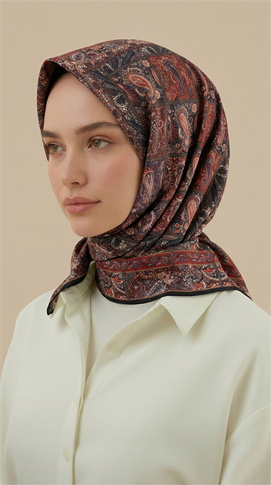 Karaca Eşarp ŞAL EŞARP MAVERA 120* 120 CM COTTON EŞARP - SİYAH / KIRMIZI
