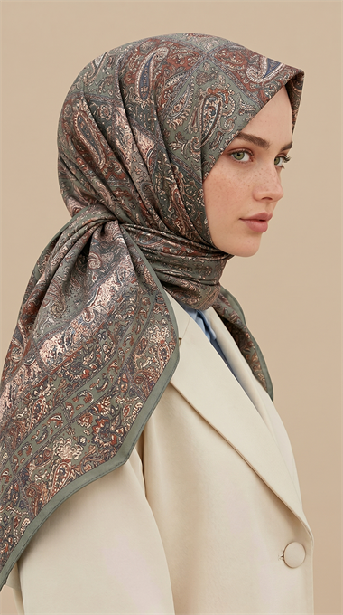 MAVERA 120* 120 CM COTTON EŞARP - YEŞİL