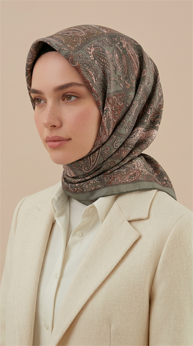 Karaca Eşarp ŞAL EŞARP MAVERA 120* 120 CM COTTON EŞARP - YEŞİL