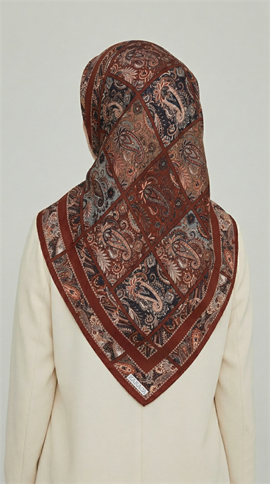 MAVERA RAYON EŞARP - KIRMIZI / KREM