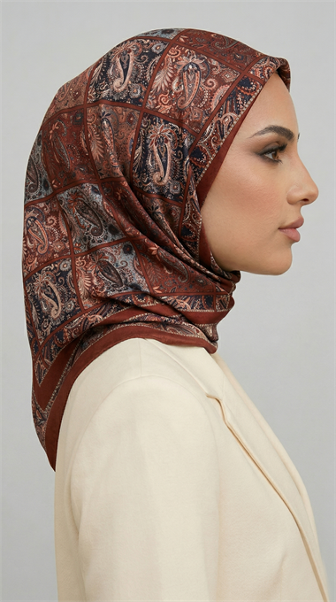 MAVERA RAYON EŞARP - KIRMIZI / KREM