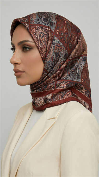 MAVERA RAYON EŞARP - KIRMIZI / KREM