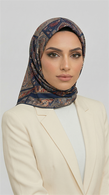 Karaca EşarpRAYON EŞARPMAVERA RAYON EŞARP - LACİVERT / KREM